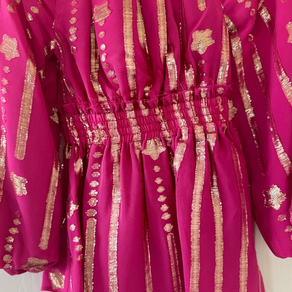 LoveShackFancy Mini Popover Dress Pink Gold Star Very Berry 2/3T Girls NWT - Picture 10 of 16